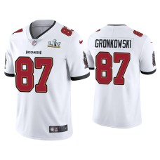 Men's Tampa Bay Buccaneers #87 Rob Gronkowski Super Bowl LV White Vapor Limited Jersey