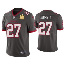 Men's Tampa Bay Buccaneers #27 Ronald Jones II Super Bowl LV Champions Pewter Vapor Limited Jersey