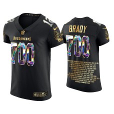 Men's Tampa Bay Buccaneers #12 Tom Brady Black 700th Career TD Pass Career Highlight Jersey