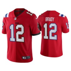 Men's Tampa Bay Buccaneers #12 Tom Brady Red Split Vapor Limited Jersey