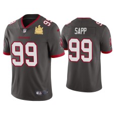 Men's Tampa Bay Buccaneers #99 Warren Sapp Super Bowl LV Champions Pewter Vapor Limited Jersey