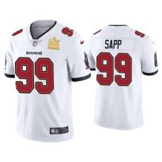 Men's Tampa Bay Buccaneers #99 Warren Sapp Super Bowl LV Champions White Vapor Limited Jersey