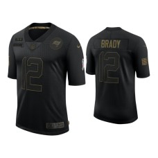 Men's Tampa Bay Buccaneers #12 Tom Brady Black 2020 Salute to Service Limited Jersey