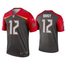 Men's Tampa Bay Buccaneers #12 Tom Brady Pewter Inverted Legend Jersey