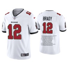 Men's Tampa Bay Buccaneers #12 Tom Brady White Career Highlight Limited Edition Jersey