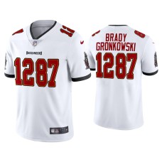 Men's Tampa Bay Buccaneers #12 Tom Brady White CP Player Rob Gronkowski Jersey