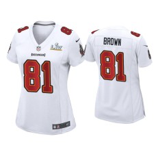 Women's Tampa Bay Buccaneers #81 Antonio Brown Super Bowl LV White Game Fashion Jersey