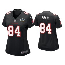 Women's Tampa Bay Buccaneers #84 Cameron Brate Super Bowl LV Black Game Fashion Jersey