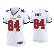 Women's Tampa Bay Buccaneers #84 Cameron Brate Super Bowl LV White Game Jersey