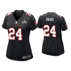 Women's Tampa Bay Buccaneers #24 Carlton Davis Super Bowl LV Black Game Fashion Jersey