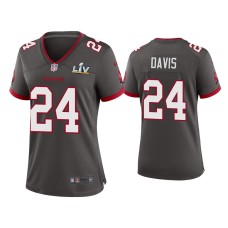 Women's Tampa Bay Buccaneers #24 Carlton Davis Super Bowl LV Pewter Game Jersey