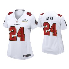 Women's Tampa Bay Buccaneers #24 Carlton Davis Super Bowl LV White Game Fashion Jersey