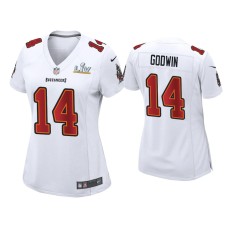 Women's Tampa Bay Buccaneers #14 Chris Godwin Super Bowl LV White Game Fashion Jersey