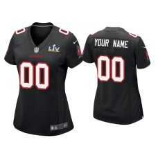 Women's Tampa Bay Buccaneers #0 Custom Super Bowl LV Black Game Fashion Jersey