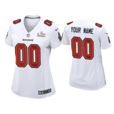 Women's Tampa Bay Buccaneers #0 Custom Super Bowl LV White Game Fashion Jersey