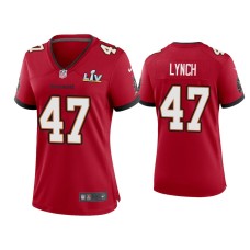 Women's Tampa Bay Buccaneers #47 John Lynch Super Bowl LV Red Game Jersey