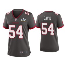 Women's Tampa Bay Buccaneers #54 Lavonte David Super Bowl LV Pewter Game Jersey