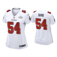 Women's Tampa Bay Buccaneers #54 Lavonte David Super Bowl LV White Game Fashion Jersey