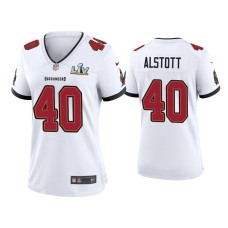 Women's Tampa Bay Buccaneers #40 Mike Alstott Super Bowl LV White Game Jersey