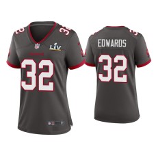 Women's Tampa Bay Buccaneers #32 Mike Edwards Super Bowl LV Pewter Game Jersey