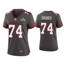 Women's Tampa Bay Buccaneers #74 Paul Gruber Super Bowl LV Pewter Game Jersey