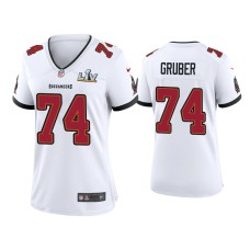 Women's Tampa Bay Buccaneers #74 Paul Gruber Super Bowl LV White Game Jersey