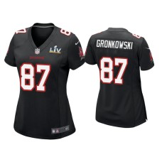 Women's Tampa Bay Buccaneers #87 Rob Gronkowski Super Bowl LV Black Game Fashion Jersey