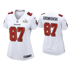 Women's Tampa Bay Buccaneers #87 Rob Gronkowski Super Bowl LV White Game Fashion Jersey