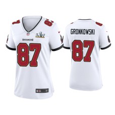 Women's Tampa Bay Buccaneers #87 Rob Gronkowski Super Bowl LV White Game Jersey