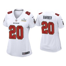 Women's Tampa Bay Buccaneers #20 Ronde Barber Super Bowl LV White Game Fashion Jersey