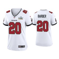 Women's Tampa Bay Buccaneers #20 Ronde Barber Super Bowl LV White Game Jersey