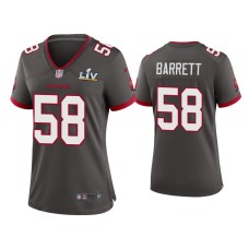 Women's Tampa Bay Buccaneers #58 Shaquil Barrett Super Bowl LV Pewter Game Jersey