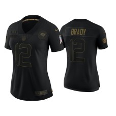 Women's Tampa Bay Buccaneers #12 Tom Brady Black 2020 Salute To Service Limited Jersey