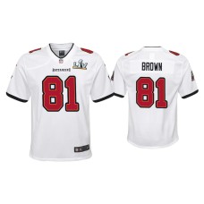 Youth Tampa Bay Buccaneers #81 Antonio Brown Super Bowl LV White Game Jersey