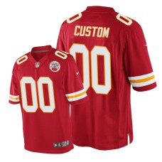 Men's Kansas City Chiefs #00 Red Custom Nike Game Jersey