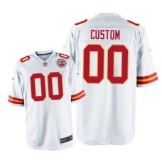 Men's Kansas City Chiefs #00 White Custom Nike Game Jersey