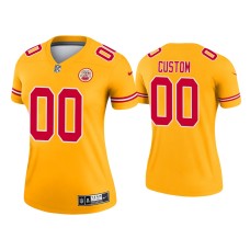 Women's Kansas City Chiefs #00 2021 Custom Gold Inverted Legend Jersey