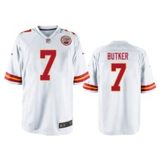 Men's Kansas City Chiefs #7 White Men's Harrison Butker Nike Game Jersey