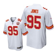 Men's Kansas City Chiefs #95 White Chris Jones Nike Game Jersey