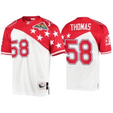 Men's Kansas City Chiefs #58 Derrick Thomas Mitchell & Ness 1994 Pro Bowl White Red AFC Jersey