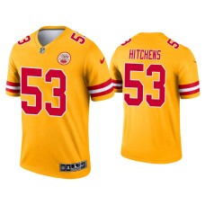 Men's Kansas City Chiefs #53 Anthony Hitchens Yellow Inverted Legend Jersey