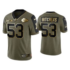 Men's Kansas City Chiefs #53 Anthony Hitchens Olive Gold 2021 Salute To Service Limited Jersey