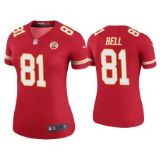 Women's Kansas City Chiefs #81 Color Rush Legend Blake Bell Red Jersey