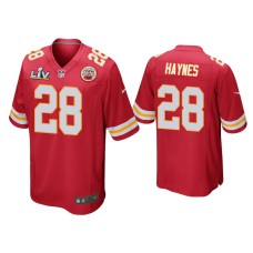 Men's Kansas City Chiefs #28 Abner Haynes Super Bowl LV Red Game Jersey