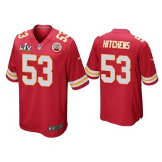 Men's Kansas City Chiefs #53 Anthony Hitchens Super Bowl LV Red Game Jersey