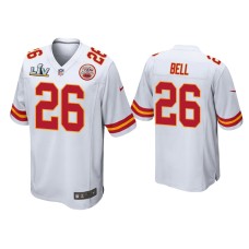 Men's Kansas City Chiefs #26 Bobby Bell Super Bowl LV White Game Jersey