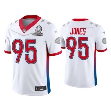 Men's Kansas City Chiefs #95 Chris Jones 2022 AFC Pro Bowl White Game Jersey