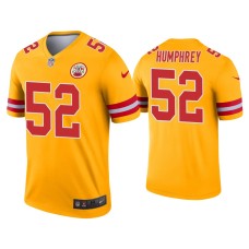 Men's Kansas City Chiefs #52 Creed Humphrey Gold Inverted Legend Jersey