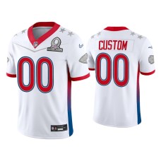 Men's Kansas City Chiefs #00 Custom 2022 AFC Pro Bowl White Game Jersey