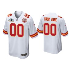 Men's Kansas City Chiefs #00 Custom Super Bowl LV White Game Jersey